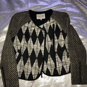 Rachel Roy jacket; sz 12 black/white/tan